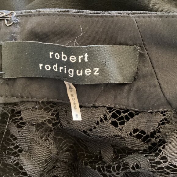 Robert Rodriguez Black‎ Dress Size 6 With Lace Back & Bow Details Short Sleeves - Picture 2 of 10